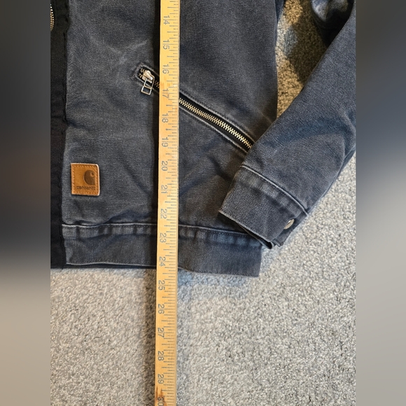 Carhartt Vintage 90's Chore Barn Jacket Fleece Lined Faded Black Grey Outdoors - Picture 11 of 13